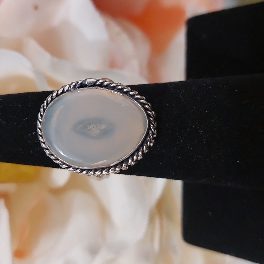 Opalite Gemstone Silver Ring - Size 6 1/2